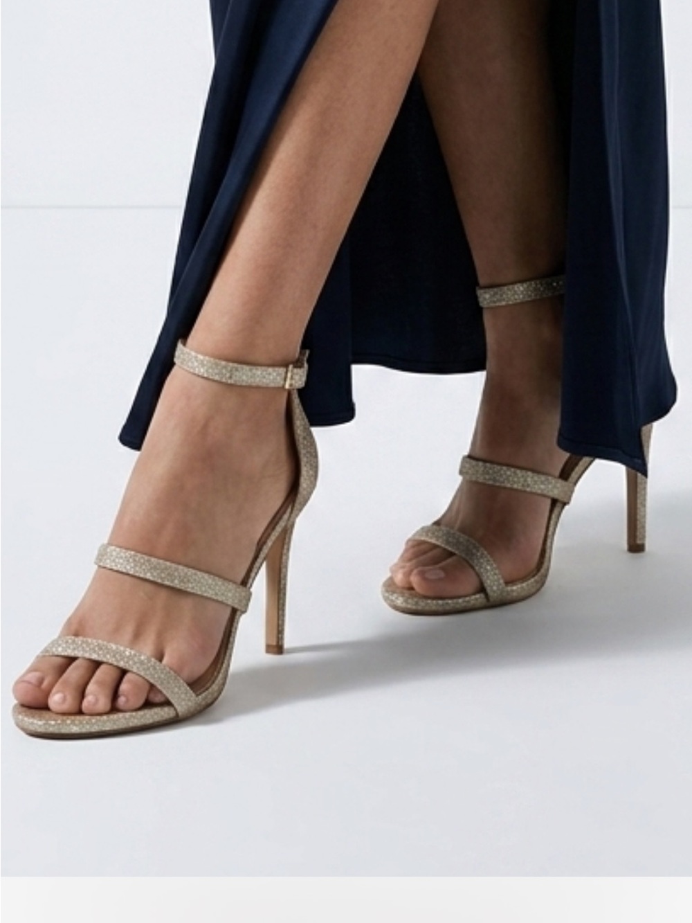 Kelly and Katie Glittering gold Strappy Heels